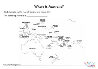 Australia Map Worksheets
