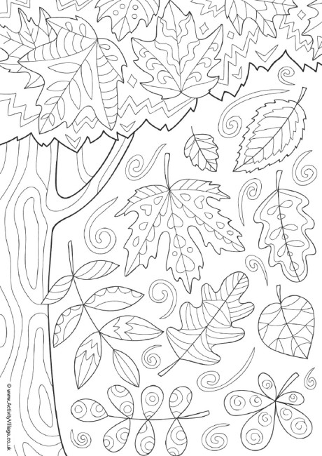 activity village coloring pages autumn trees - photo #13