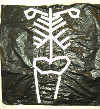 Bin bag skeleton craft