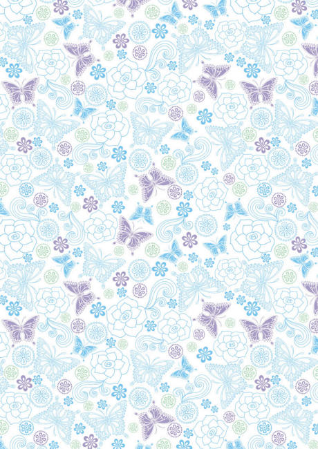 Blue and Lilac Butterflies Scrapbook Paper