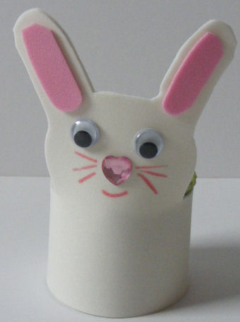Bunny egg cup with cute heart nose!