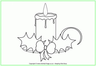Christmas Candle Colouring Pages