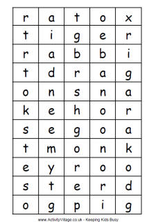 Chinese Zodiac anagram letters