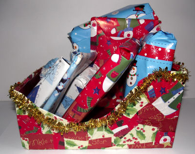 Christmas sleigh craft filled with presents