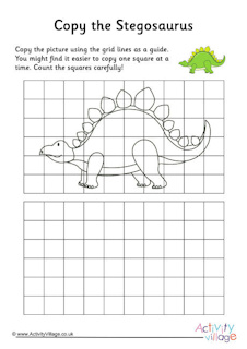 Dinosaur Grid Copy Puzzles