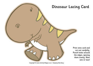 Dinosaur Lacing Cards