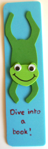 Frog craft foam bookmark