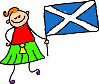 Girl waving Scottish Flag