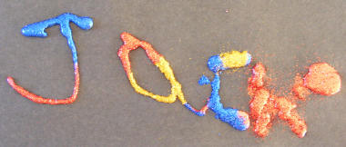 Glue and glitter letters