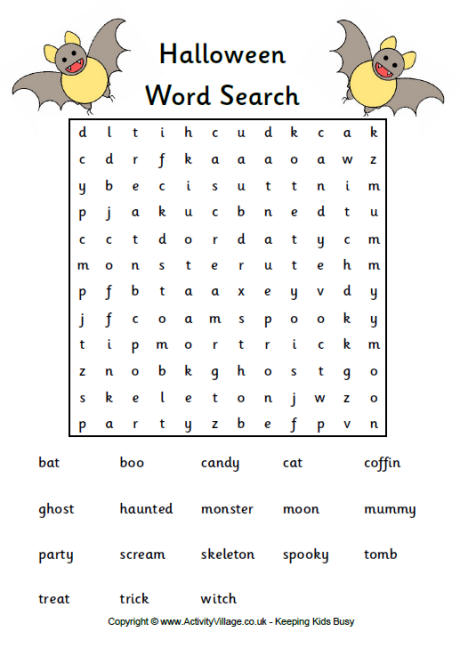 Halloween Word Search 2