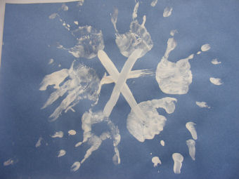 Handprint Snowflake Painting