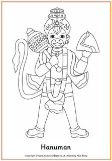 Hanuman colouring page