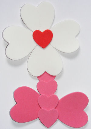Heart flower craft for kids