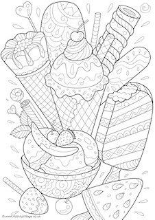 Ice Cream Colouring Pages