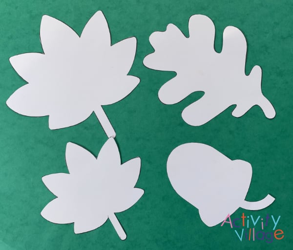 We chose these autumn leaf templates and cut them out