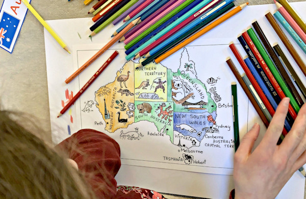 Colouring in a map of Australia