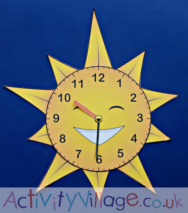Sun teaching clock from Activity Village