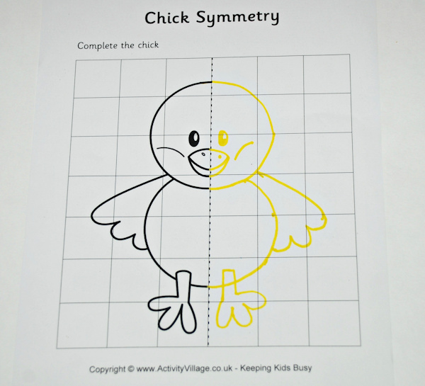 Chick symmetry worksheet completed