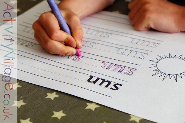 The sun's out for this handwriting worksheet!