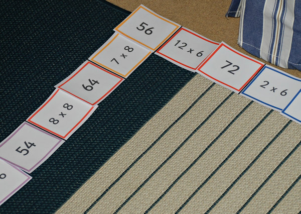 Times tables dominoes activity