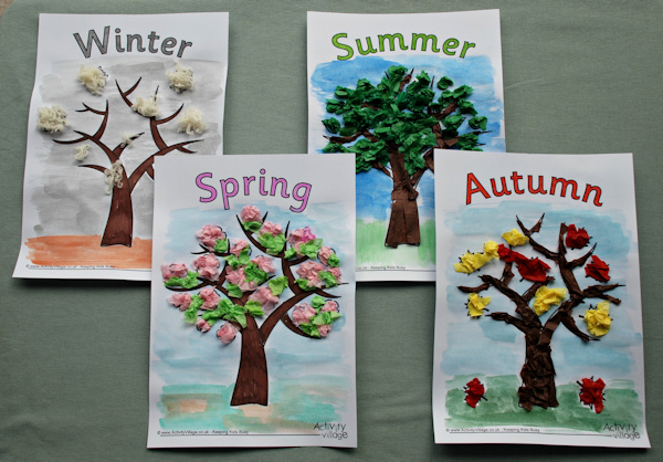 Trees collaged for all 4 seasons