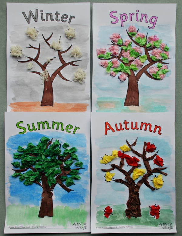 Four season trees on display
