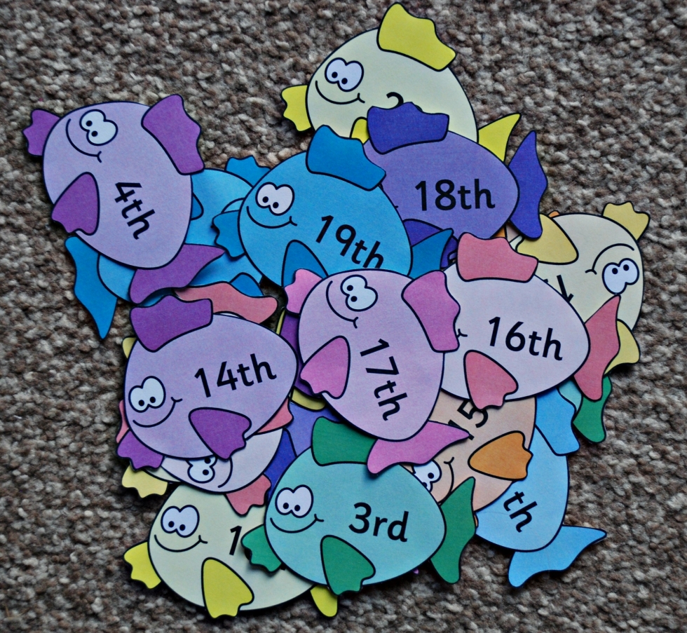 Fish ordinal number cards