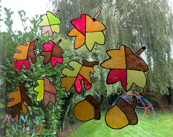 Our full autumn suncatcher display!