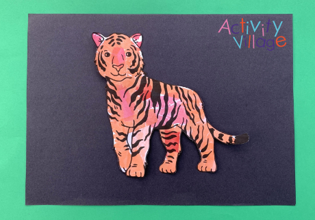 Our realistic tiger mounted on a black background