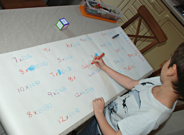 A run way to practise times tables at home