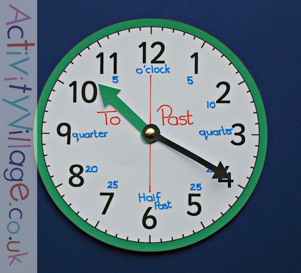 Adjusted green teaching clock