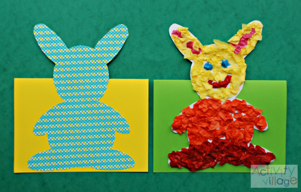 Easter cards made with the bunny template