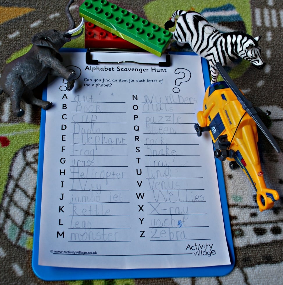 Alphabet Scavenger Hunt using toys and other home items as a Rainy Day activity.jpg