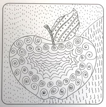 An apple doodle pattern tile, doodled!