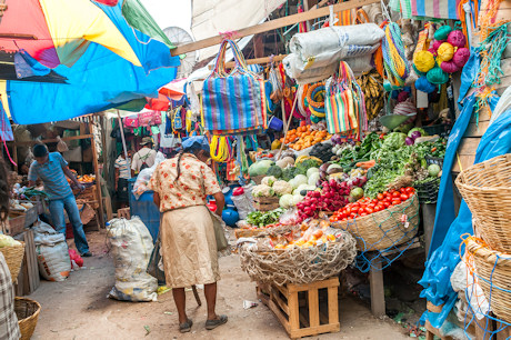Colourful market in modern Copan, Honduras