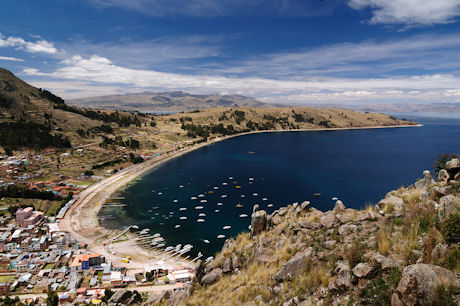 Copacabana City on the shores of Lake Titicaca, Bolivia