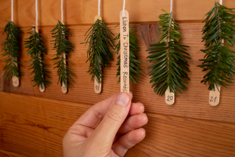 Craft sticks and evergreens for an extra simple Advent Calendar!