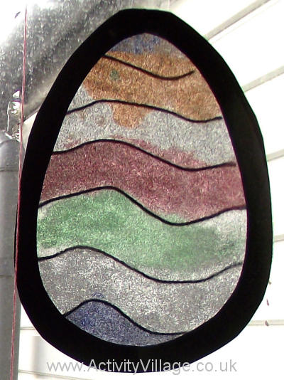 Glittery stained glass egg craft 2