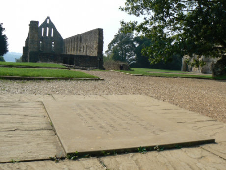 King Harold's memorial stone at Battle Abbey