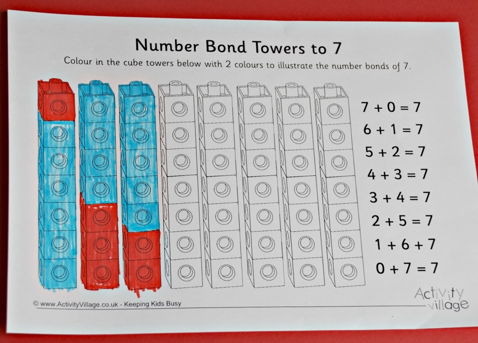 Number bond tower worksheet