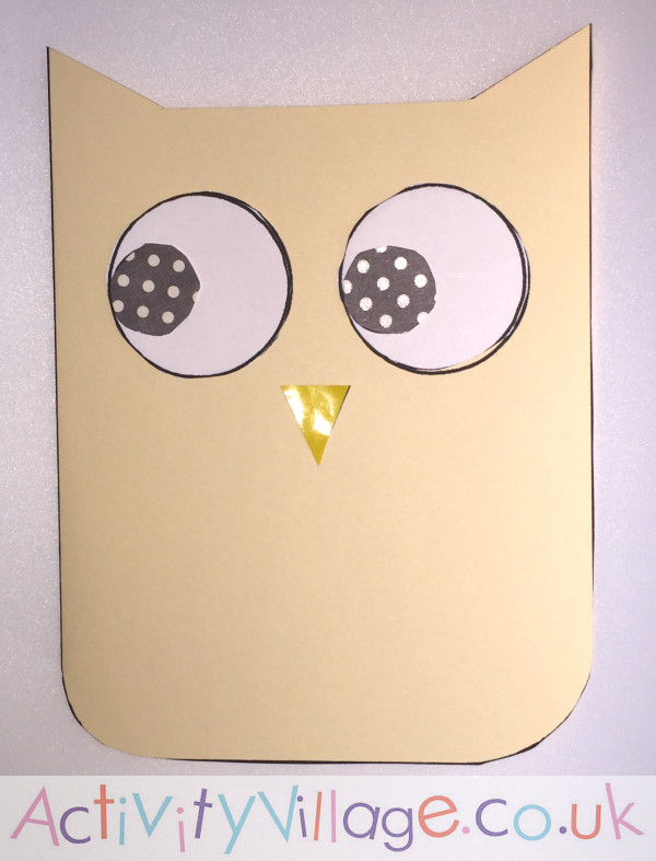 Finished owl card