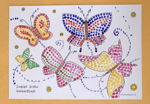 All sorts of dotty butterflies on one page - so pretty!