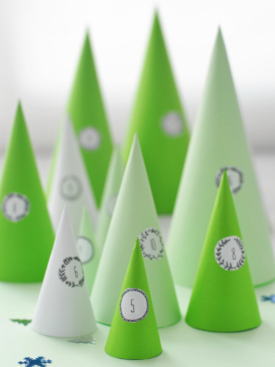 Paper cone forest of trees Advent Calendar
