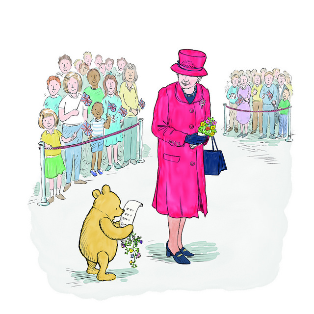 Piglet meets the Queen