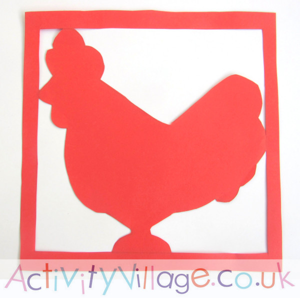 Our rooster paper cut 2 - a little simpler