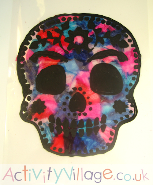 Day of the Dead stained glass calavera craft