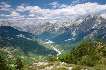 Valbona Valley National Park in mountainous Albania