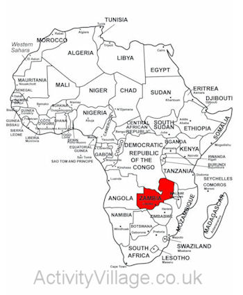 Zambia location map