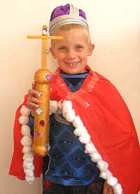 Jack dresses up as a King for St George's Day