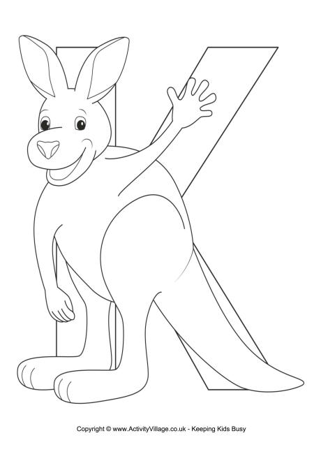 k is for kangaroo coloring pages - photo #18